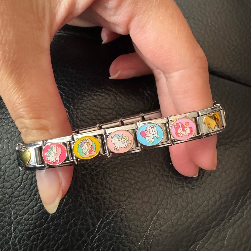 Unicorns Italian charm bracelet